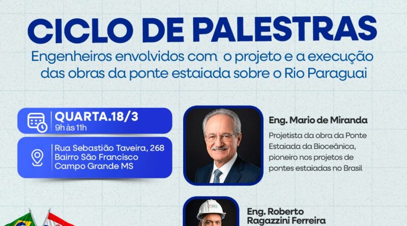 Engenheiros da Ponte Bioceânica participam de ciclo de palestras em Campo Grande