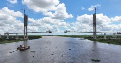 Obra da ponte da Rota Bioceânica sobre o rio Paraguai entra na reta final