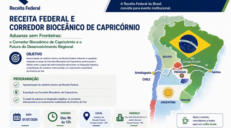 Receita Federal promove evento sobre o Corredor Bioceânico de Capricórnio e o futuro da integração regional