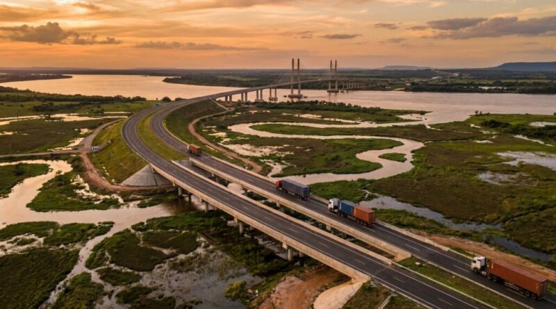 BR-267 à ponte sobre o Rio Paraguai e criar um corredor rodoviário do Brasil até portos do Chile